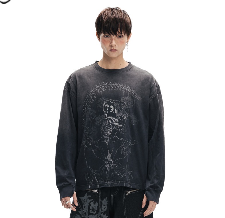 HENKA WASHED LONGSLEEVES - BLACK