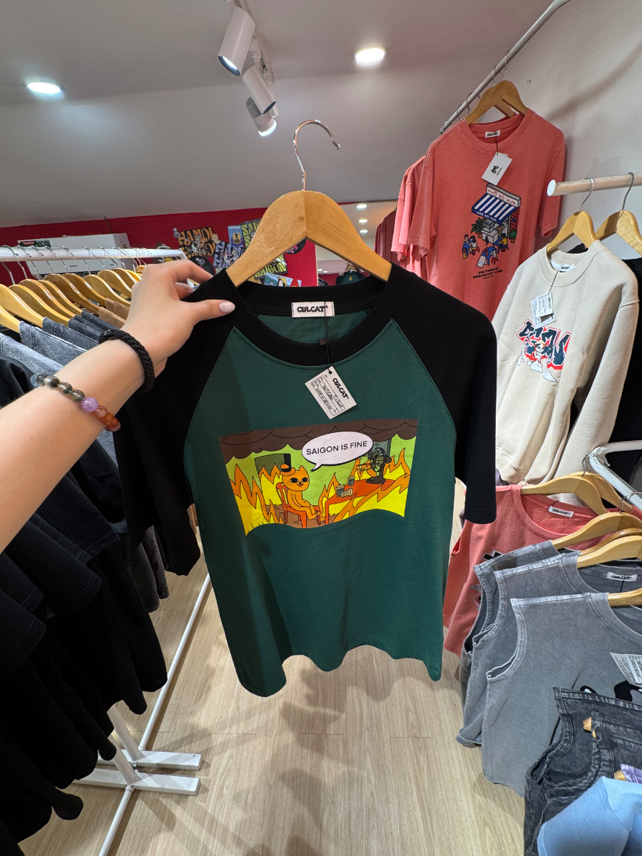 CALCATA墨綠色拼接上衣
